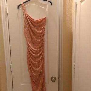 Beautiful jewel Blush Pink One Shoulder Dress